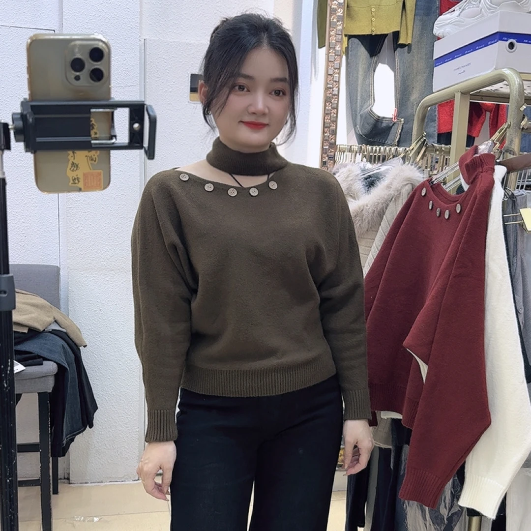 洋气毛衣 特色领口设计
