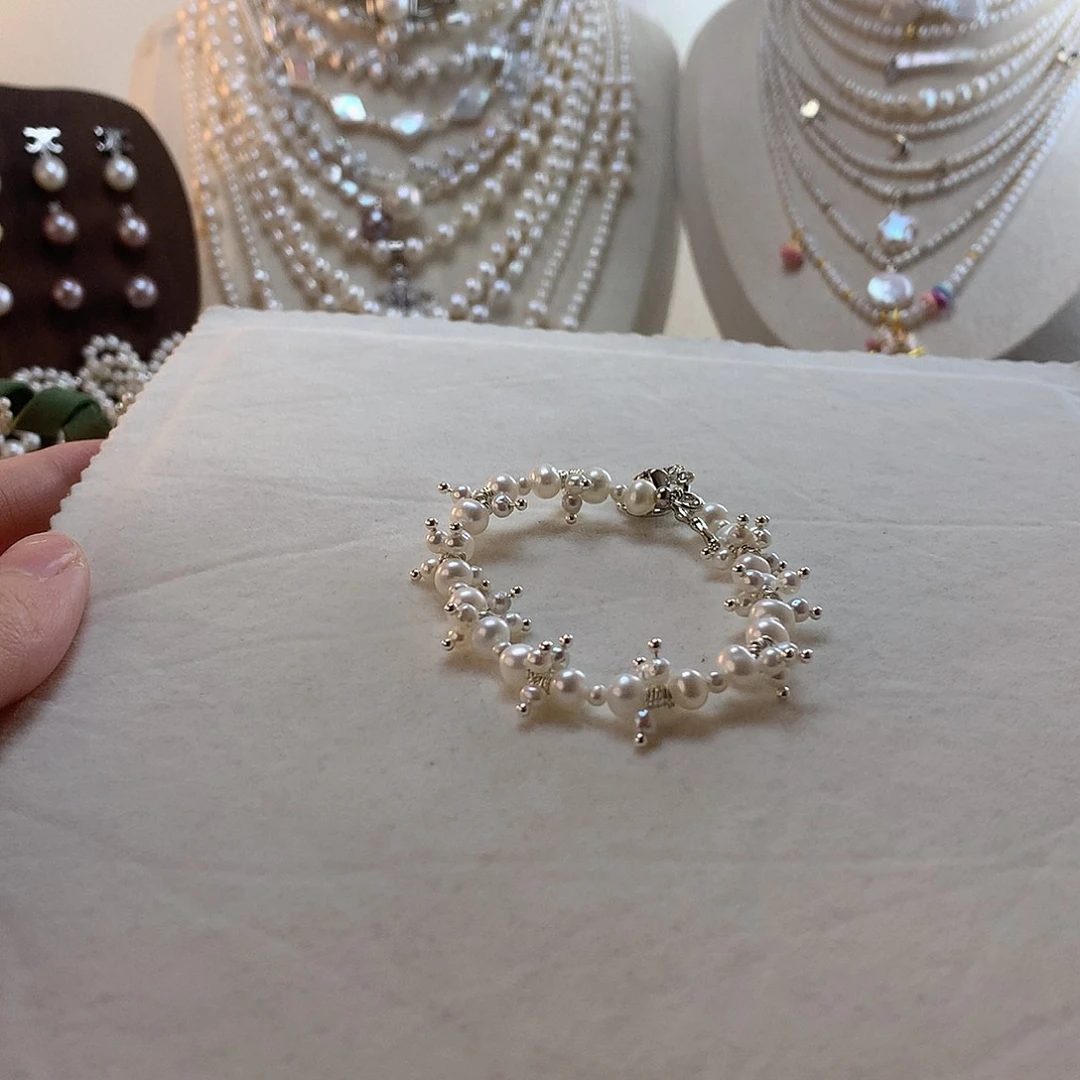 手绳淡水珍珠银S925镶嵌