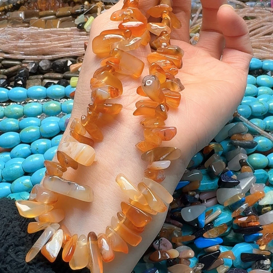 玛瑙/玉髓合金珠宝半成品一条红玛瑙卡子