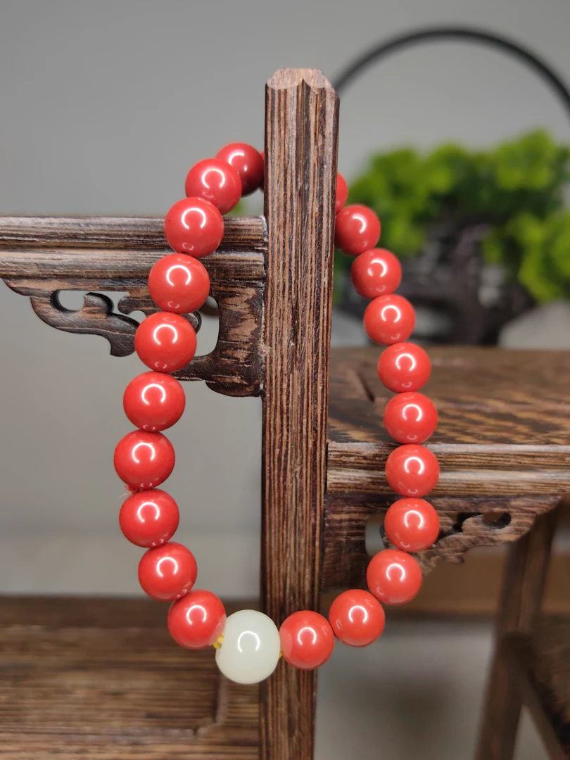 含辰砂工艺品天然辰砂八毫米手串