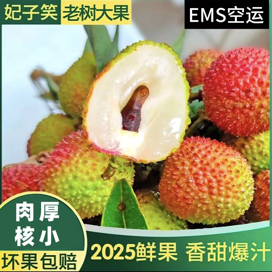 【空运包邮】正宗妃子笑含箱约6斤EMS整箱包邮非无核荔枝王白糖罂