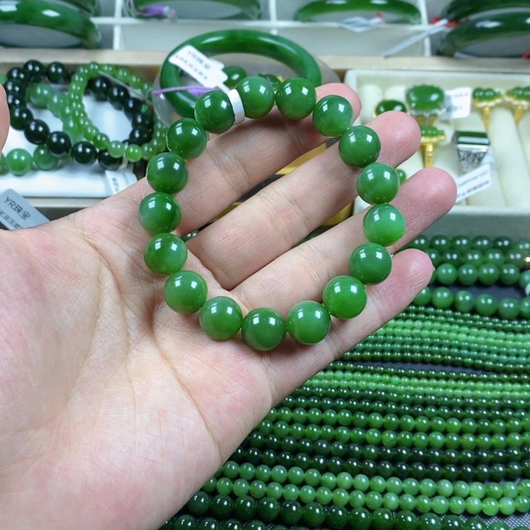 和田玉（碧玉）手串未镶嵌卡12