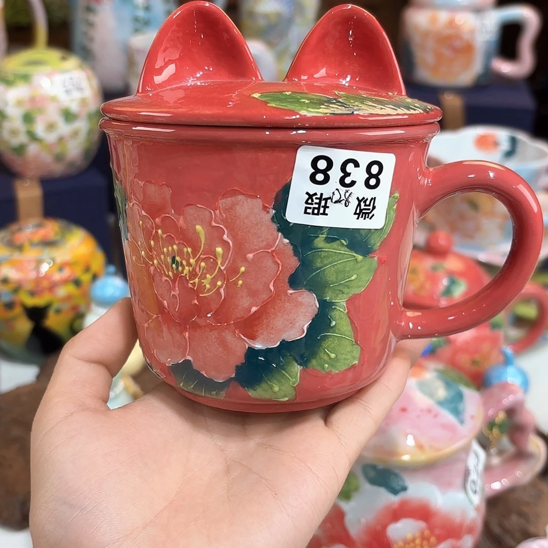 景德镇手绘高温釉下彩陶瓷茶具