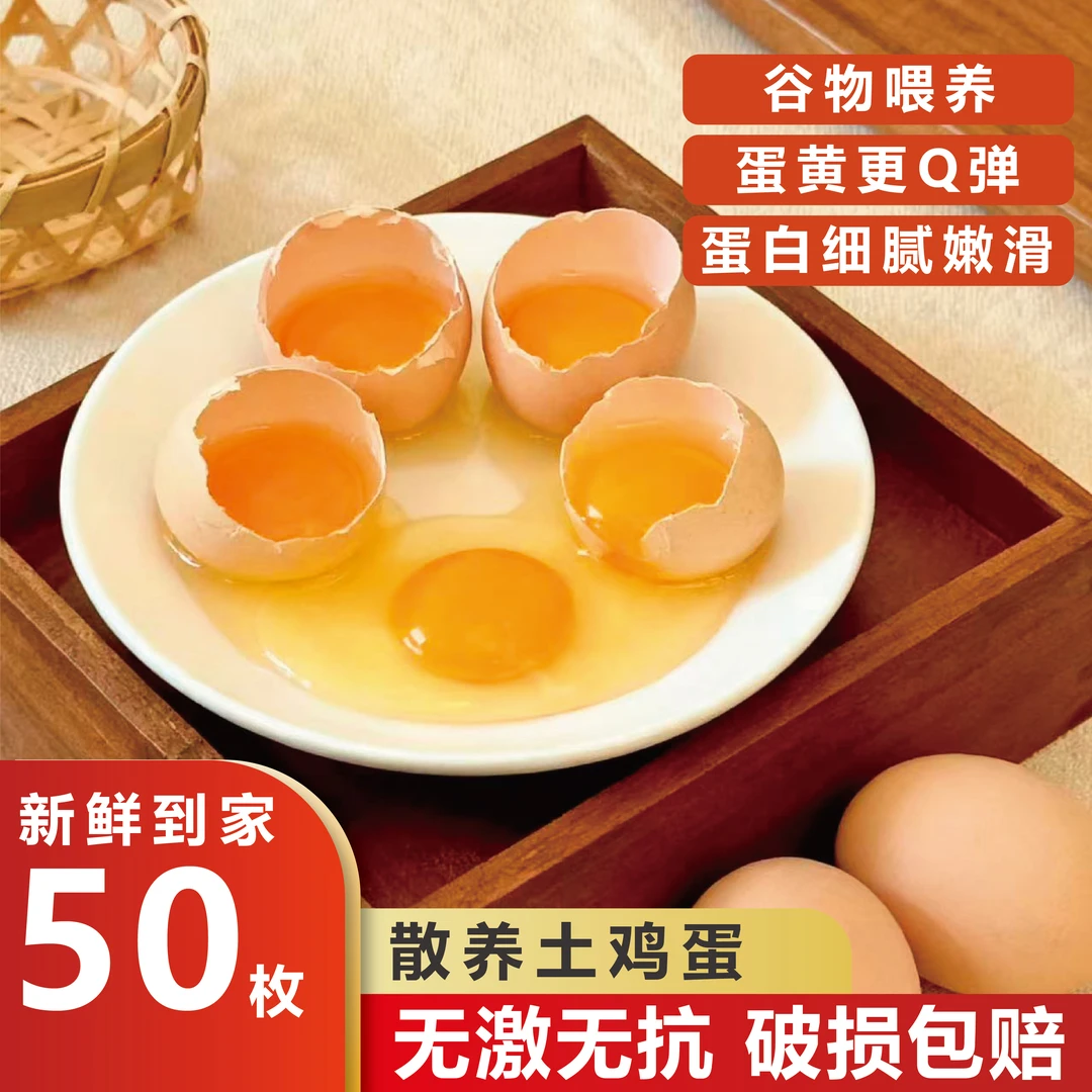 山林散养土鸡蛋 50枚【新店福利】赠10枚 共60枚2400克新鲜宝宝辅食