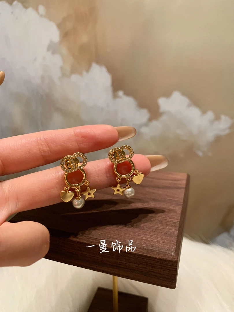 铜合金仿珍珠耳饰 简约叠戴吊坠耳钉MZ4237