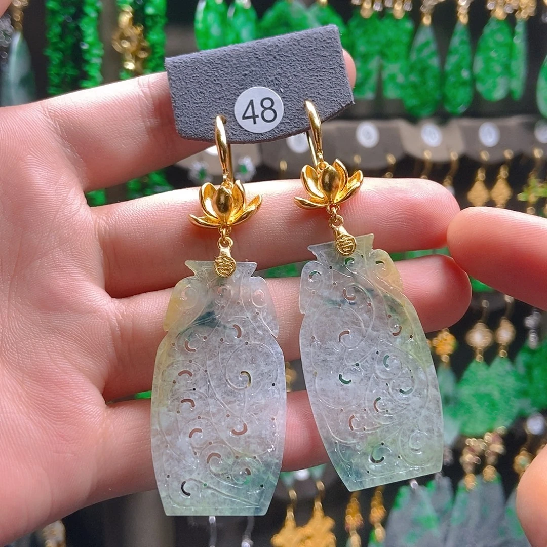 翡翠未镶嵌耳饰翡翠