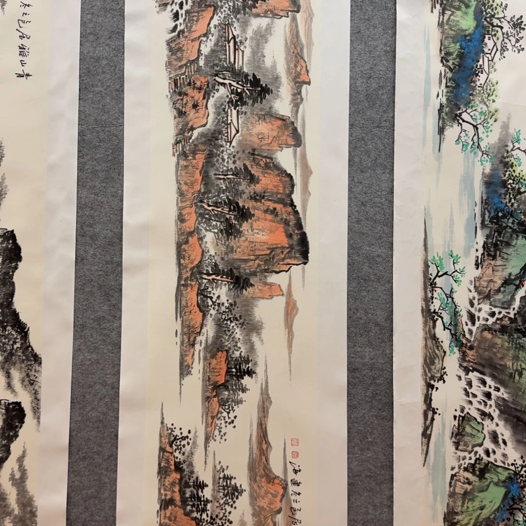 国画李建海四尺对开作品