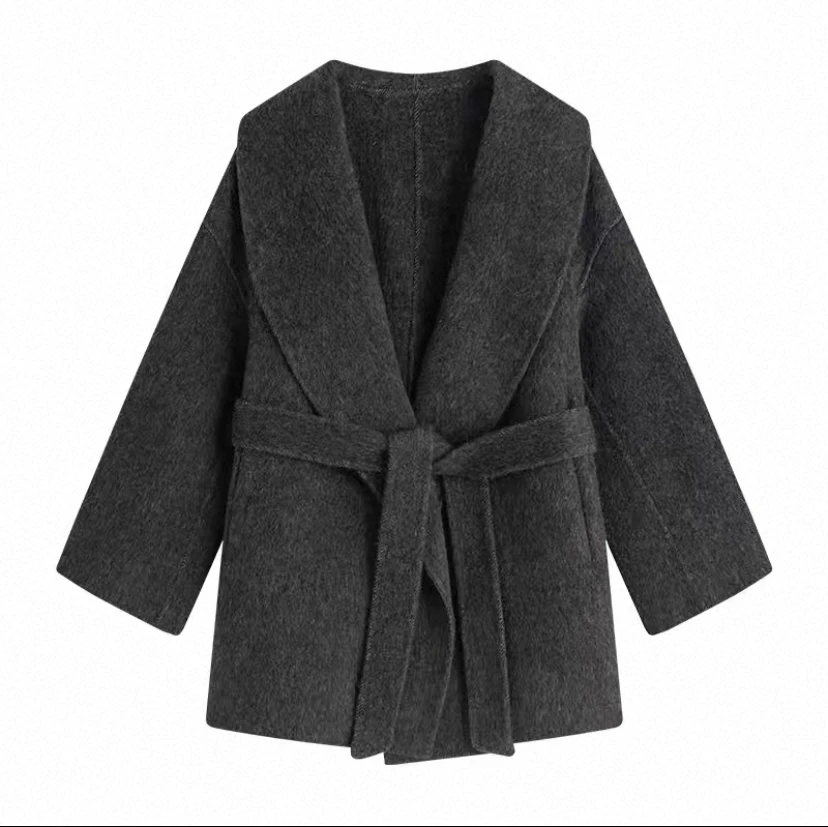 设计师外套短款简约风毛呢外套轻职风秋冬女简约时尚百搭