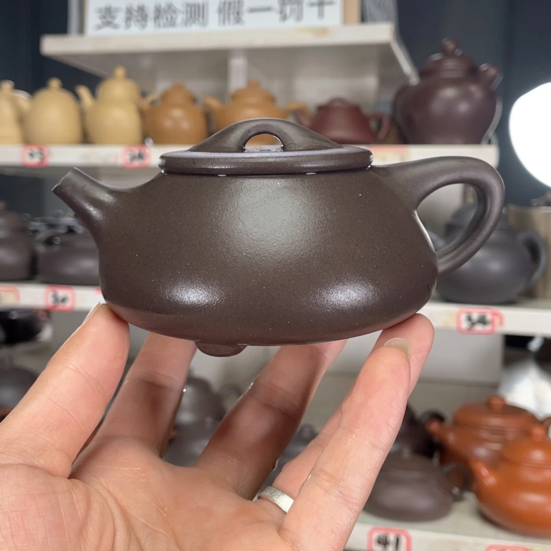 紫砂茶壶紫泥半手工220毫升