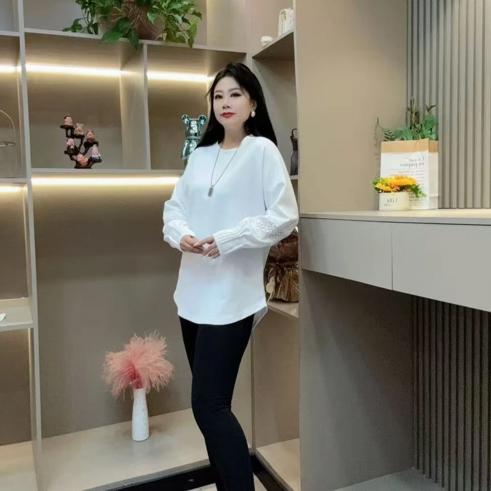 冬季大衫-佳 81663 时尚潮流镂空袖休闲显瘦百搭胖MM大码女装新款