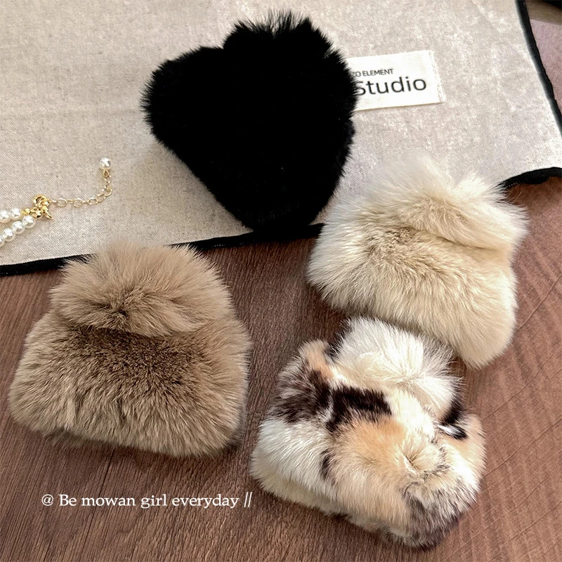 秋冬季气质毛绒抓夹女小号毛茸茸半扎发夹子2025新款后脑勺鲨鱼夹