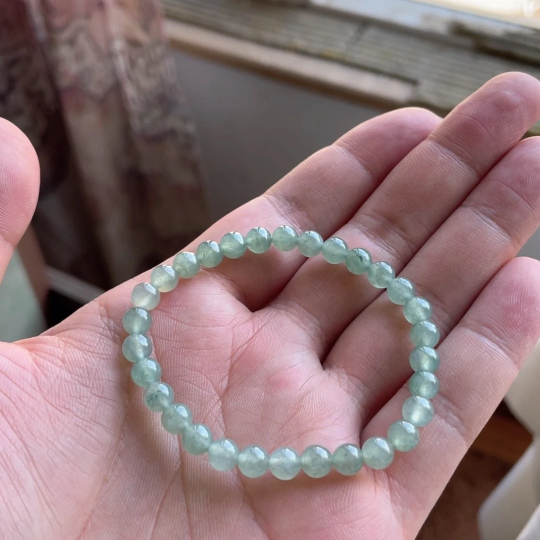 翡翠手链未镶嵌冰透手串