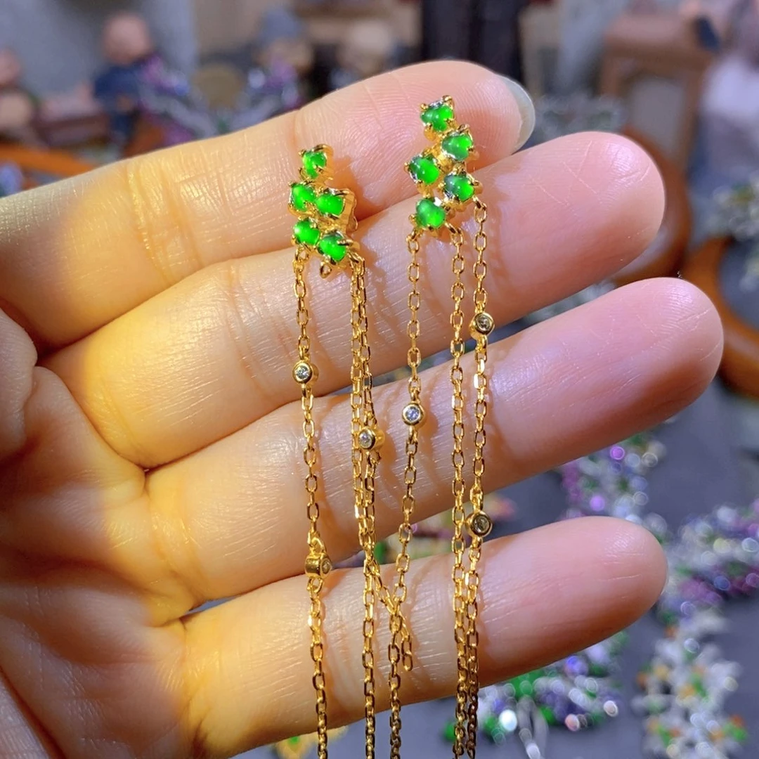 颈饰银S925镶嵌翡翠