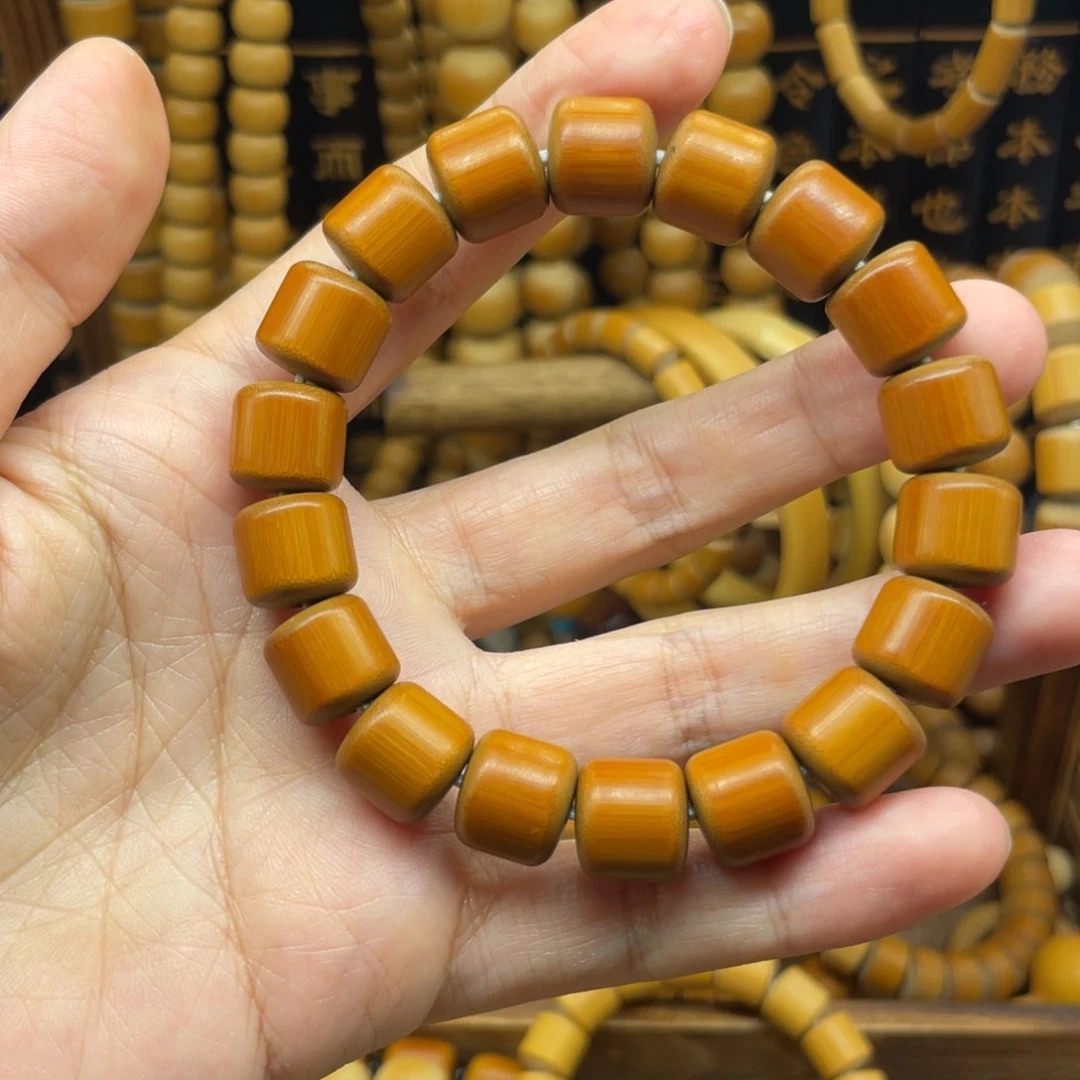 服*人11实心玉竹带皮精工手串