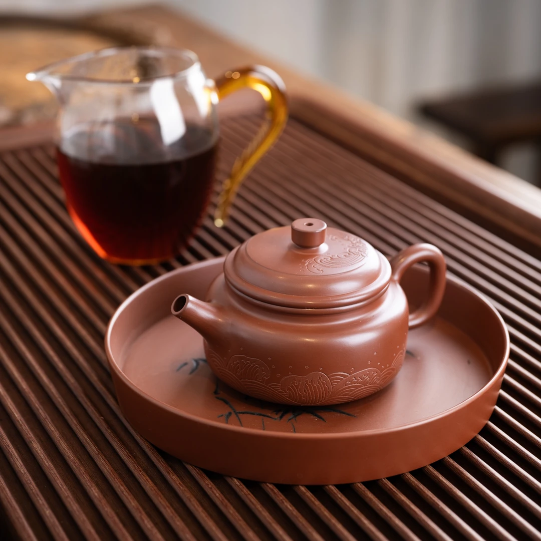 『德钟·浪花』坭兴陶茶壶球孔书法宽口君子茶壶145毫升11334
