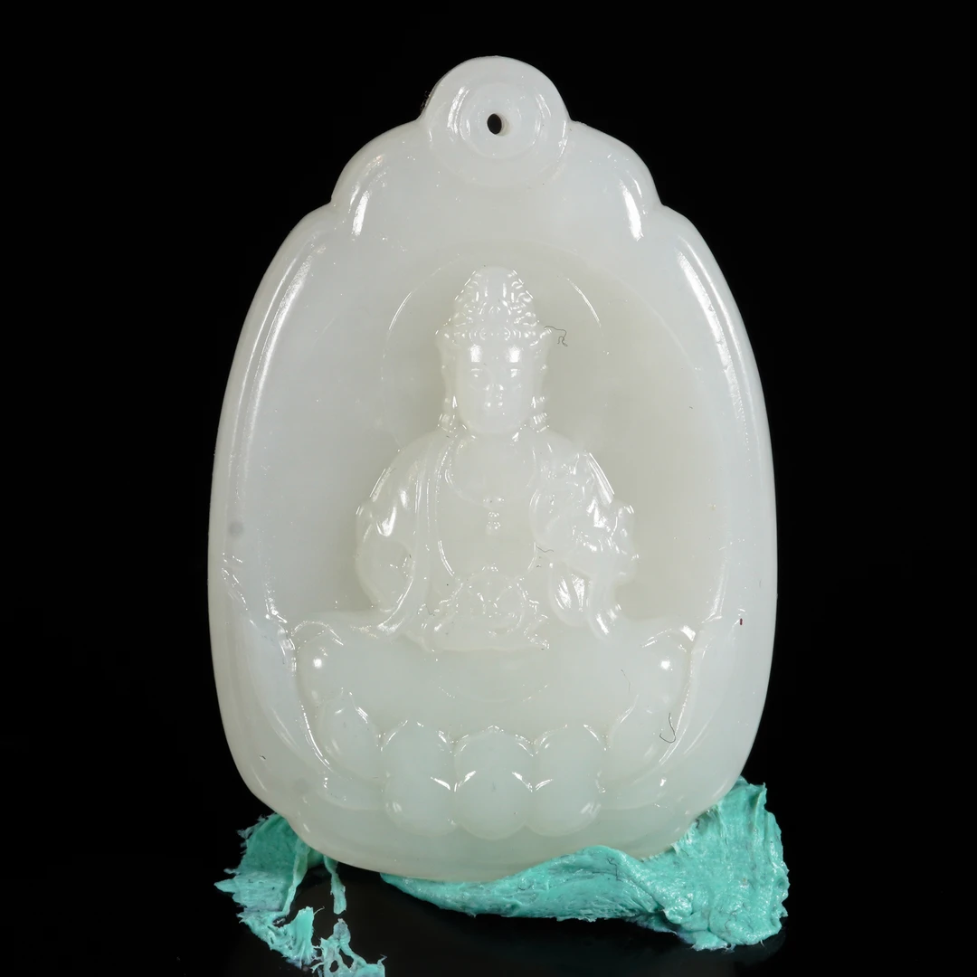 LOT.031和田白玉菩萨牌/X2711