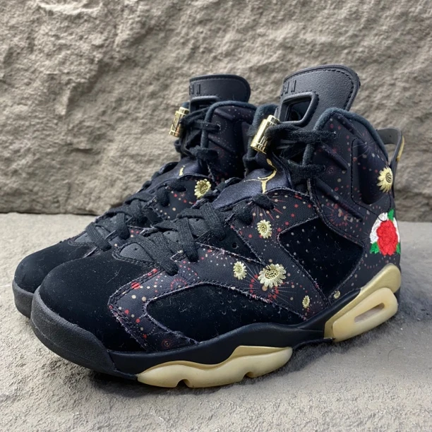 40码 AJ6 中国年 烟花 CNY 黑色 篮球鞋 二手无盒