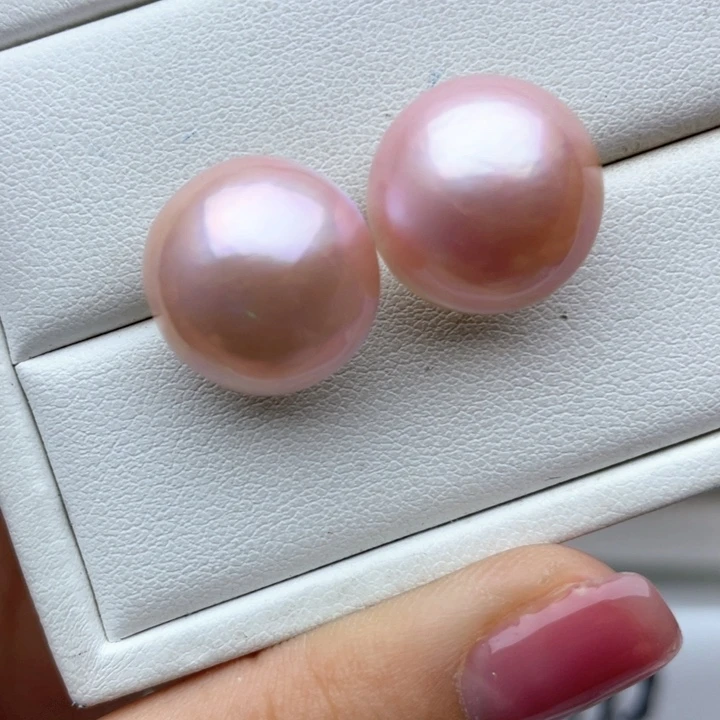 耳饰银S925镶嵌拼合珍珠（马贝珠）