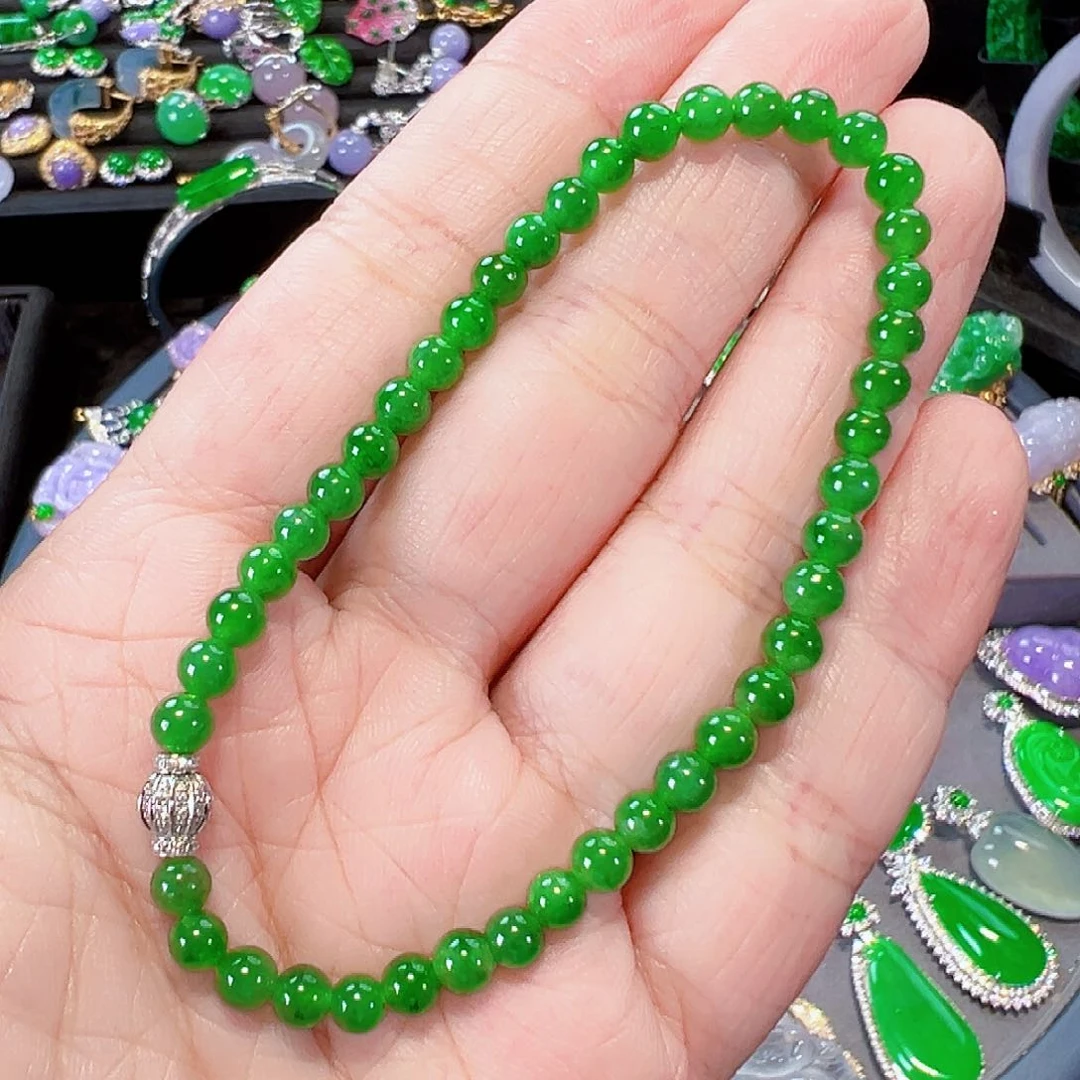 18K金镶嵌手链翡翠签收后24小时鉴赏期