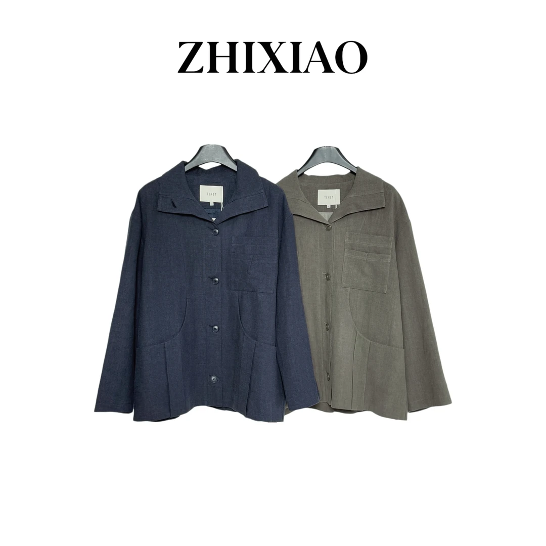 【ZHIXIAO】夏季新款：小众设计款麻料外套58564