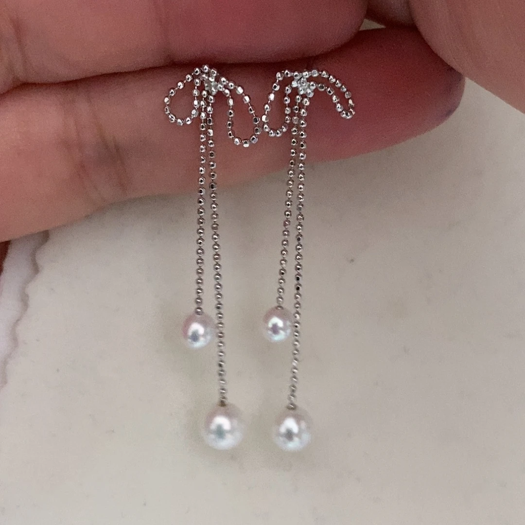 银S925镶嵌耳饰淡水珍珠