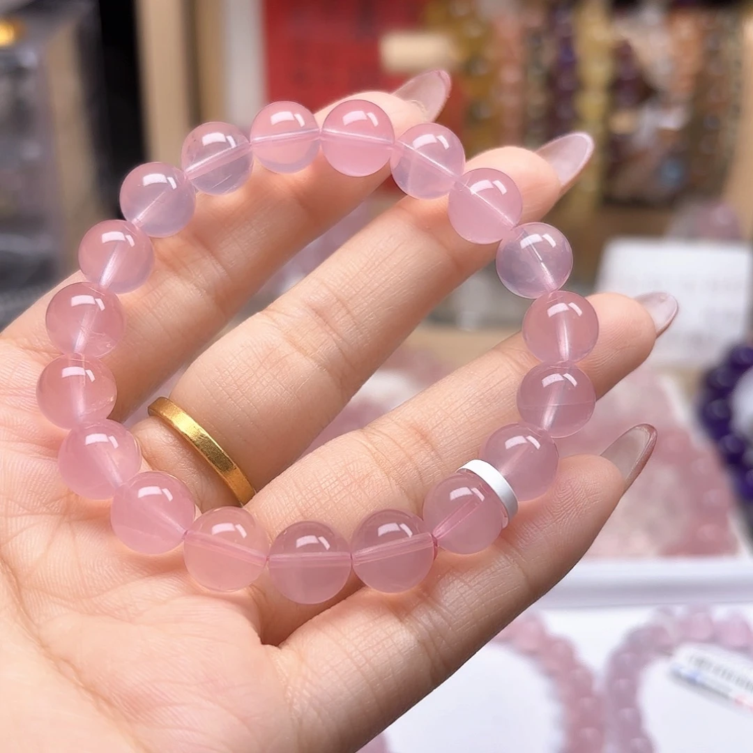 水晶手链未镶嵌凌*儿老矿蜜桃10.2