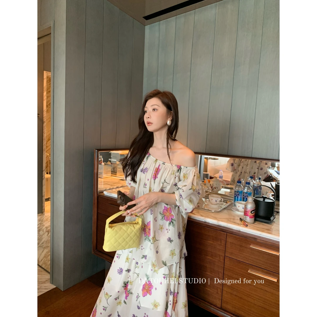 大头黑STUDIO【初恋智秀】2025女春气质韩系碎花套装D225Z03588