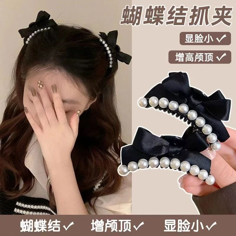 公主头蝴蝶结抓夹女气质刘海夹小号发量少刘海小夹子发饰鲨鱼夹