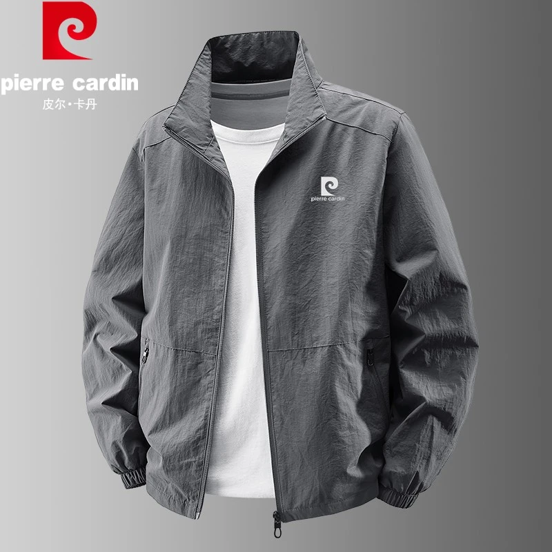 皮尔卡丹2025年春秋季新款男士立领夹克外穿户外运动宽松休闲中年