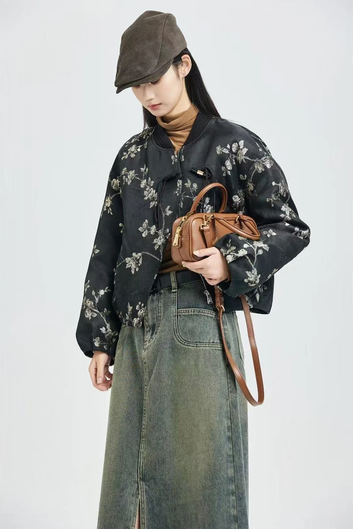 【麦丝】新中式高级感复古国风百搭宽松显瘦保暖羽绒服外套 AW-6557