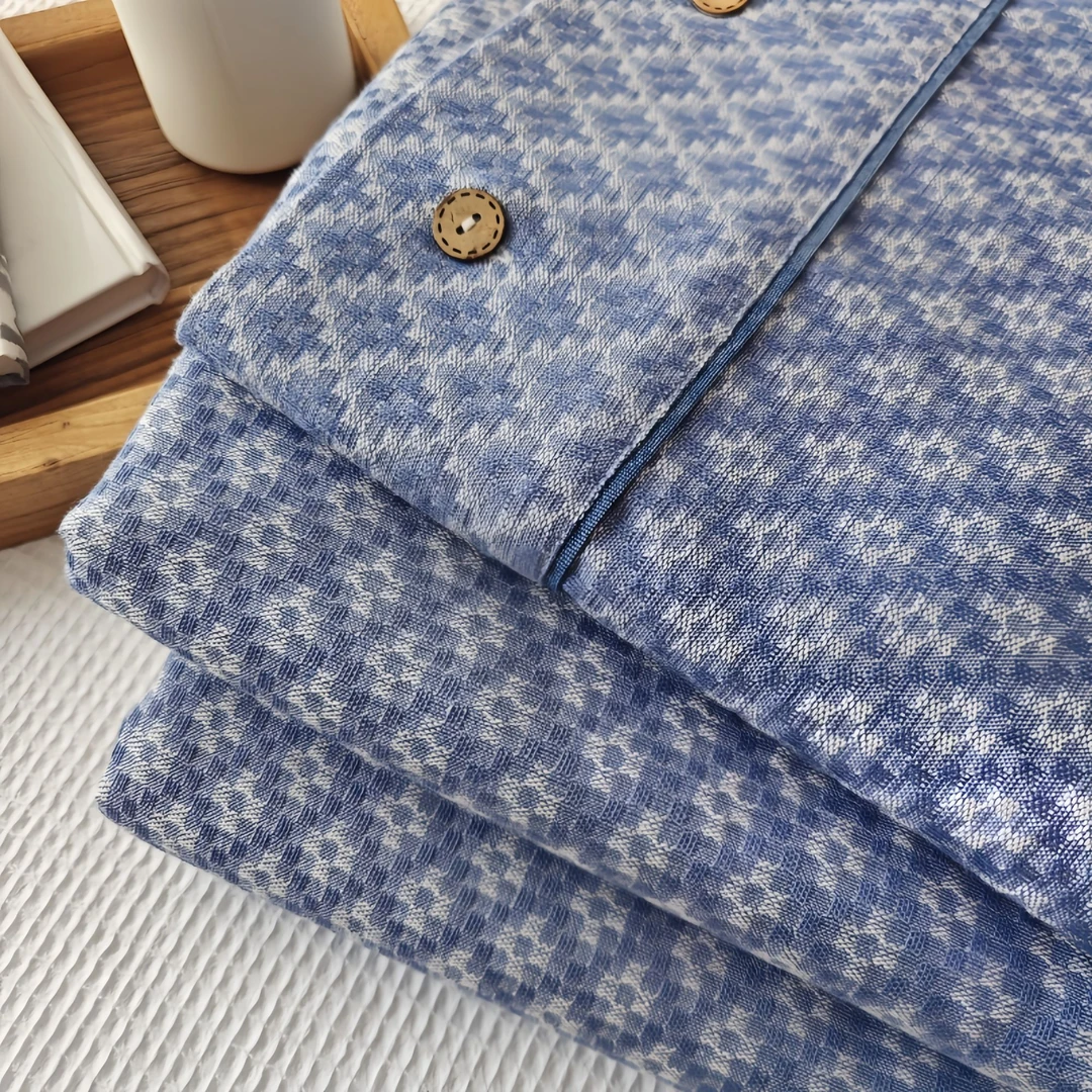 高品质提花工艺山东老粗布加厚床单枕套三件套双人床厚实简约时尚