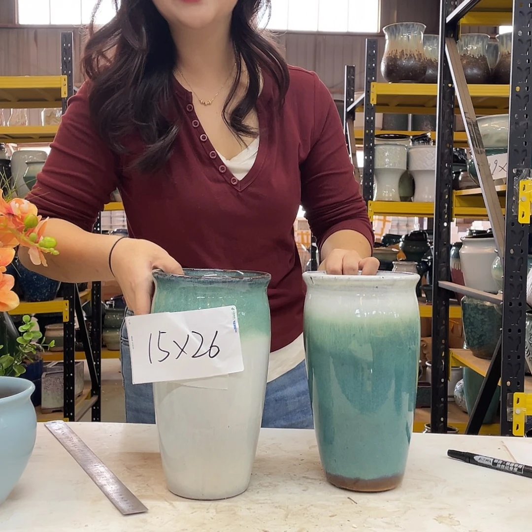 宜兴紫砂粗陶花盆15.16