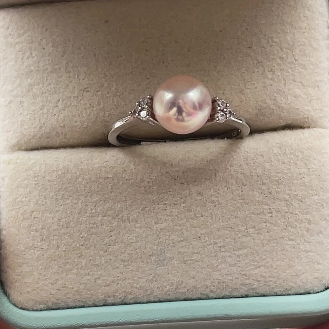 银S925镶嵌海水珍珠戒指