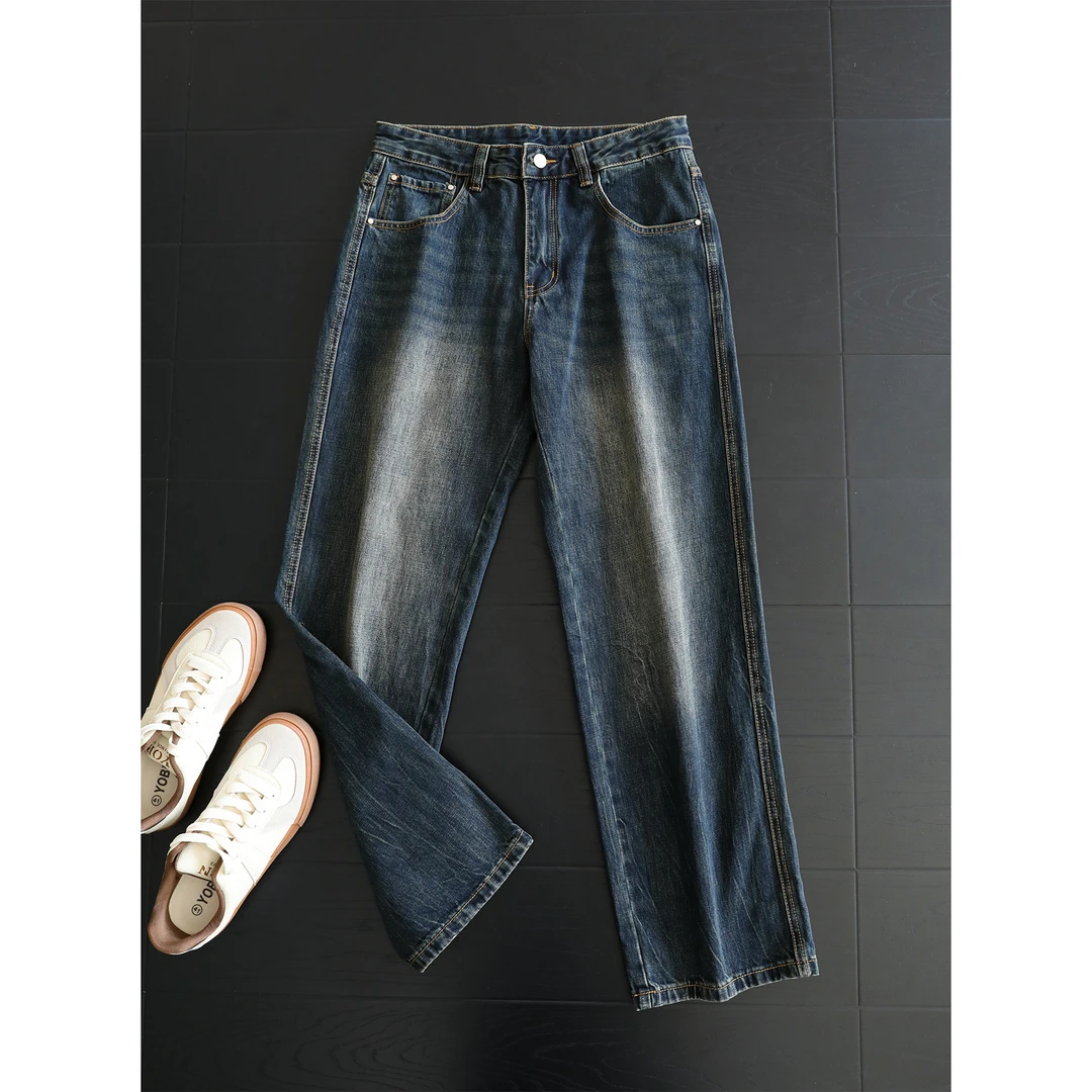 THON BERRY男士休闲美式复古牛仔裤潮流水洗通勤垂感长裤男NZK004