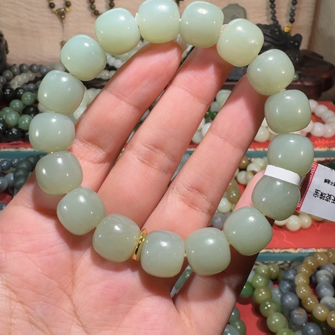 和田玉未镶嵌手链且末蓝卡13