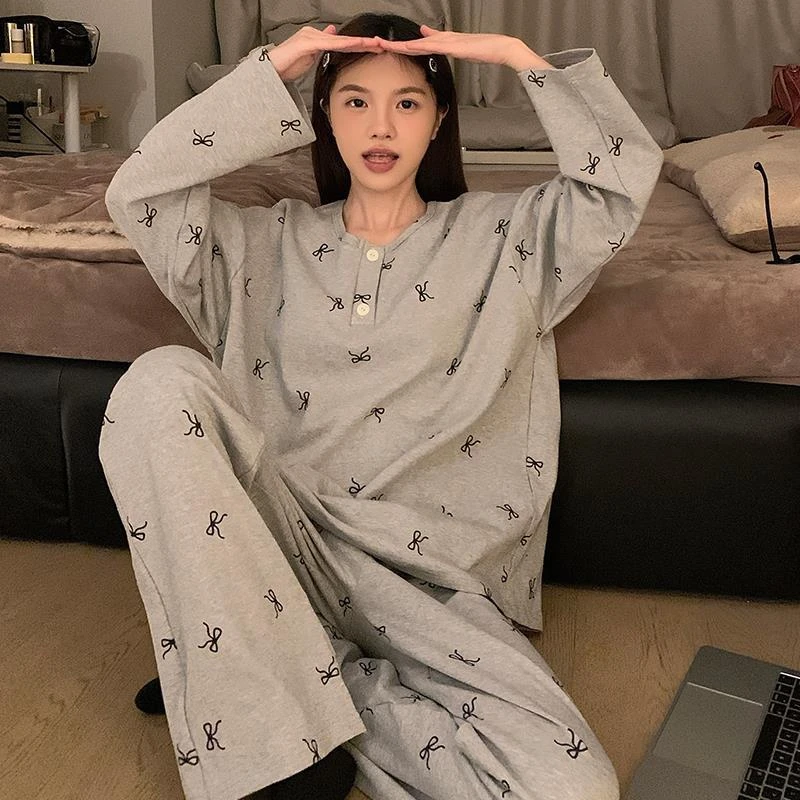 睡衣女春秋季长袖长裤ins风甜美网红爆款少女外穿冬天家居服套装