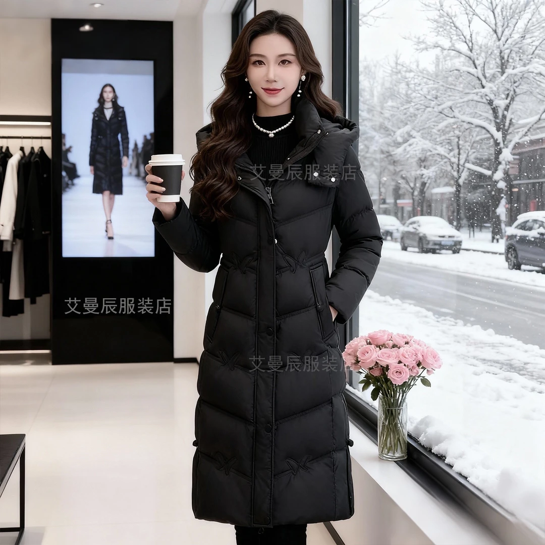 冬季新款时尚棉服外套加厚保暖过膝长款女士棉袄大码女装