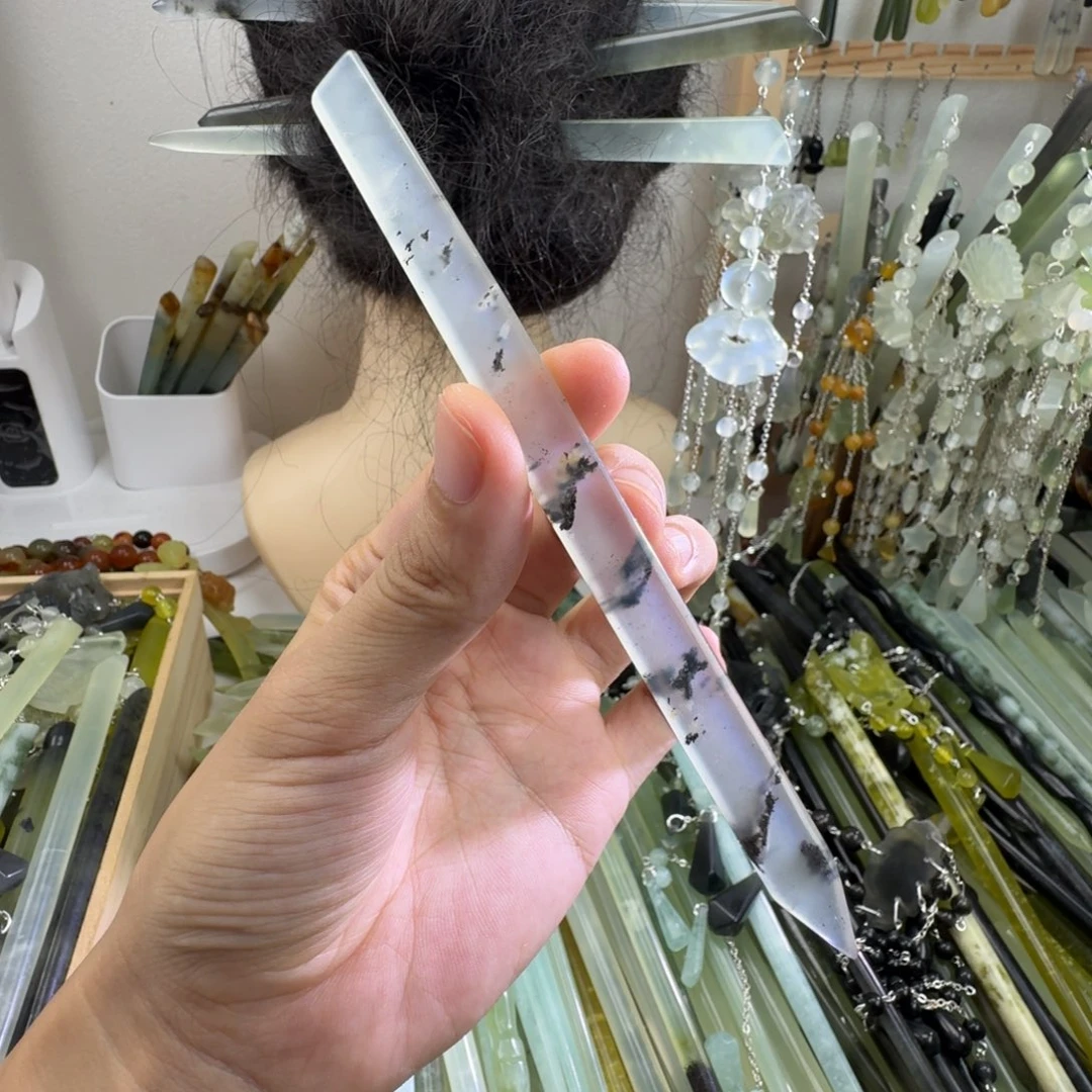 蛇纹石玉未镶嵌发饰