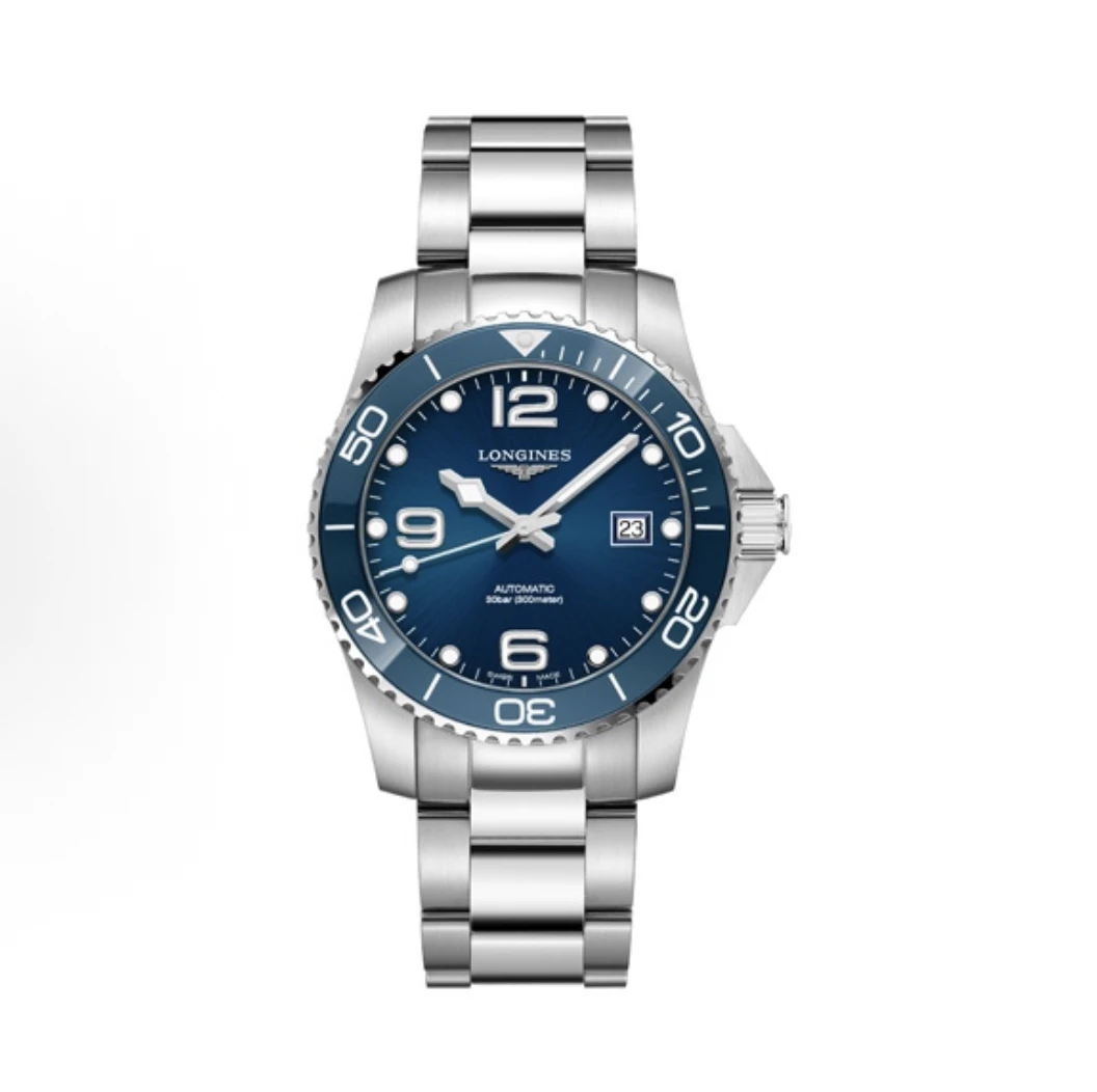 99新 Longines/浪琴 康卡斯系列陶瓷圈蓝色钢带款41MM25年全套