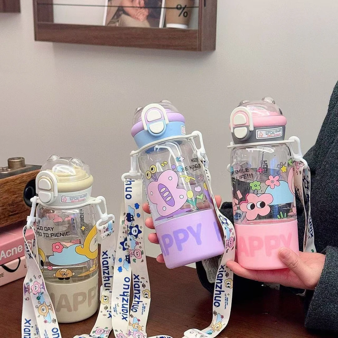 斜挎三饮夏天水杯夏季ins大容量大肚高颜值吸管夏天水杯双饮口