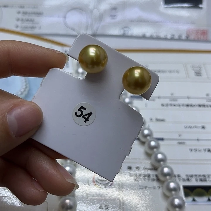 海水珍珠18K金镶嵌耳饰