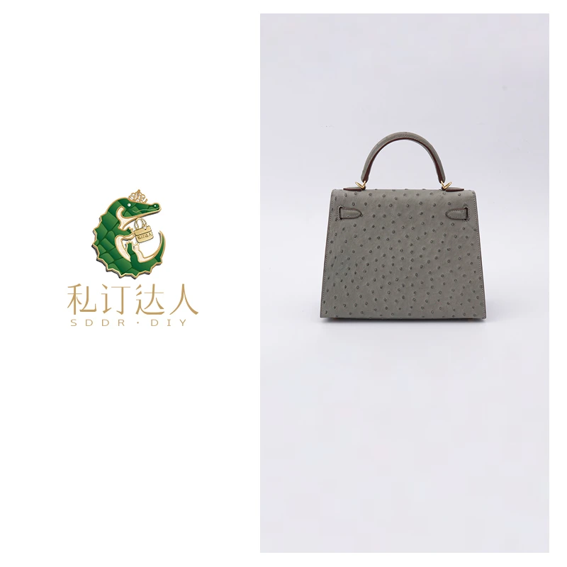 私订达人2025新款女士真皮休闲百搭时尚鸵鸟皮手拎包