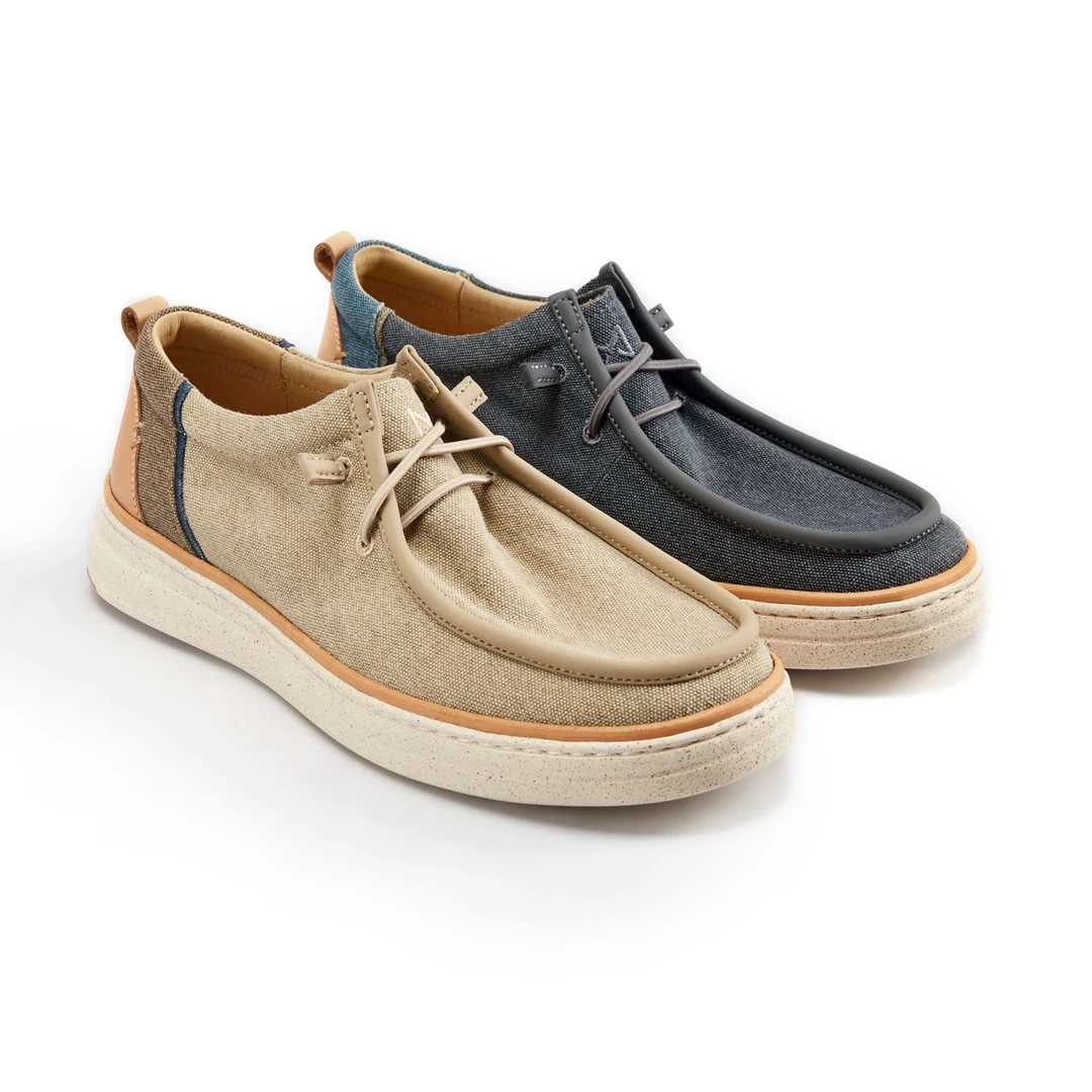 Marche亚麻轻便舒适不系带一脚蹬低帮复古袋鼠鞋