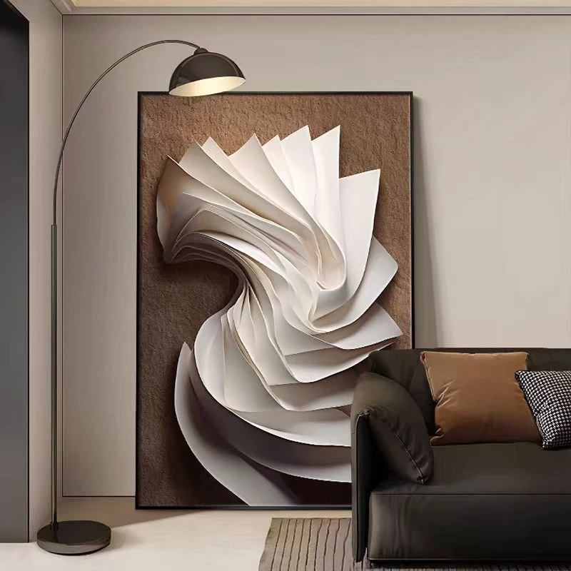 【意式极简】客厅落地画新款沙发背景墙装饰画轻奢高级感玄关挂画