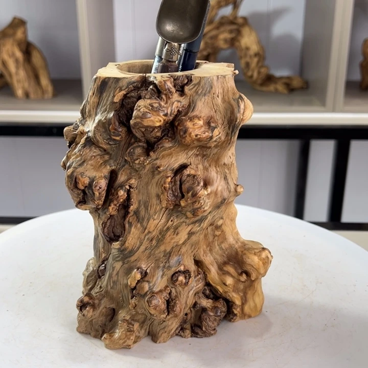 木石榴木榴疤茶桶笔筒