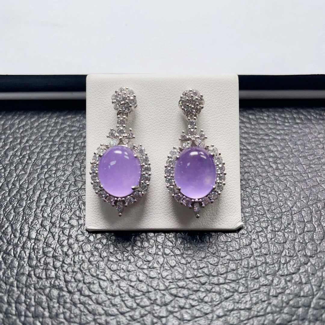 【小杨严选】紫椭圆蛋面耳坠精美百搭