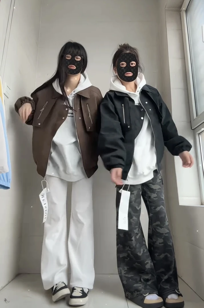 9535秋款~高级感重工拉链设计感皮衣外套