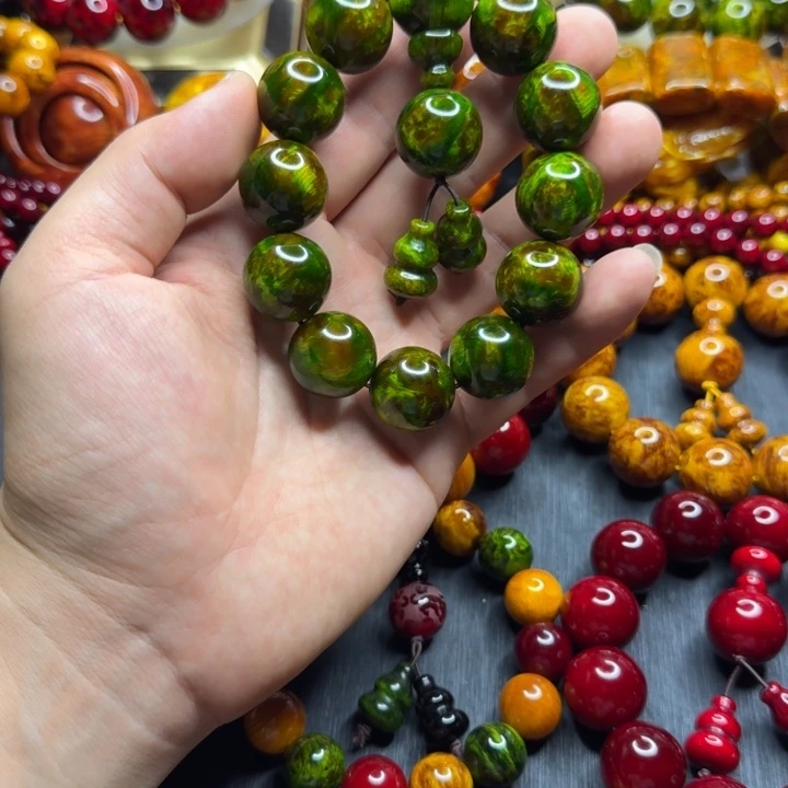 松木琥珀木文玩手串