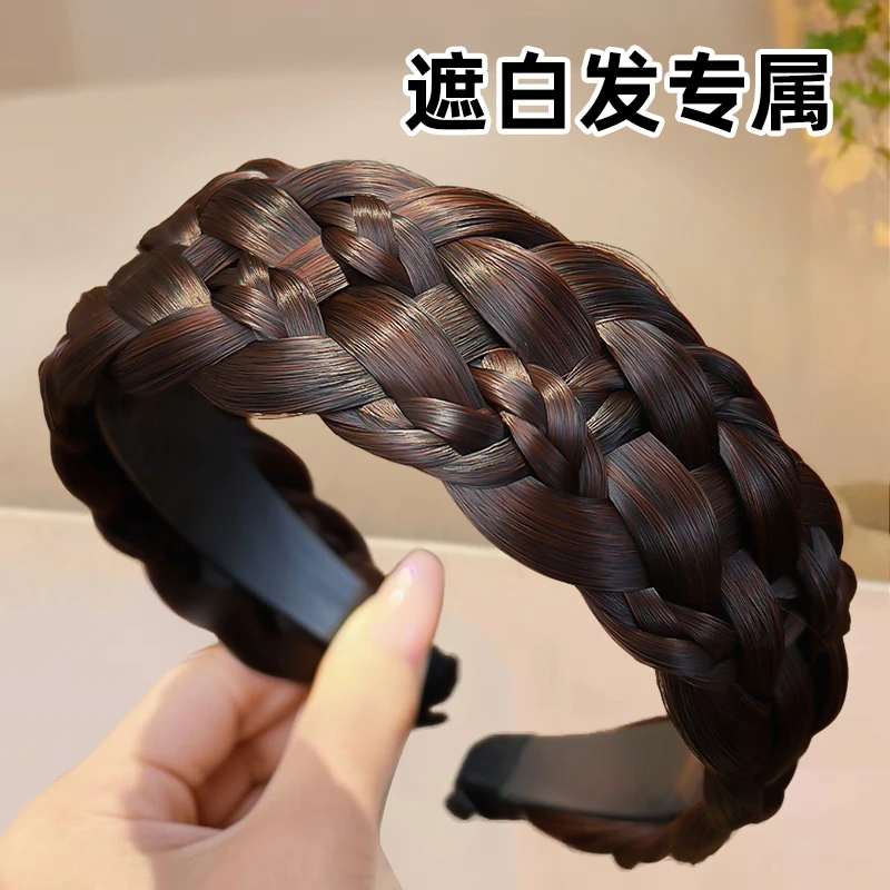 遮白发的发箍女头饰加宽前额发卡头箍新款高颅顶发夹日常外戴发卡