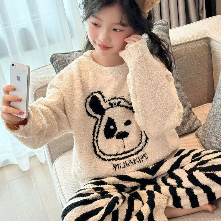 虚拟猫精品加厚半边绒家居服睡衣冬季套装